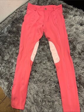 Girls' Pink Equestrian-Style Riding Pants